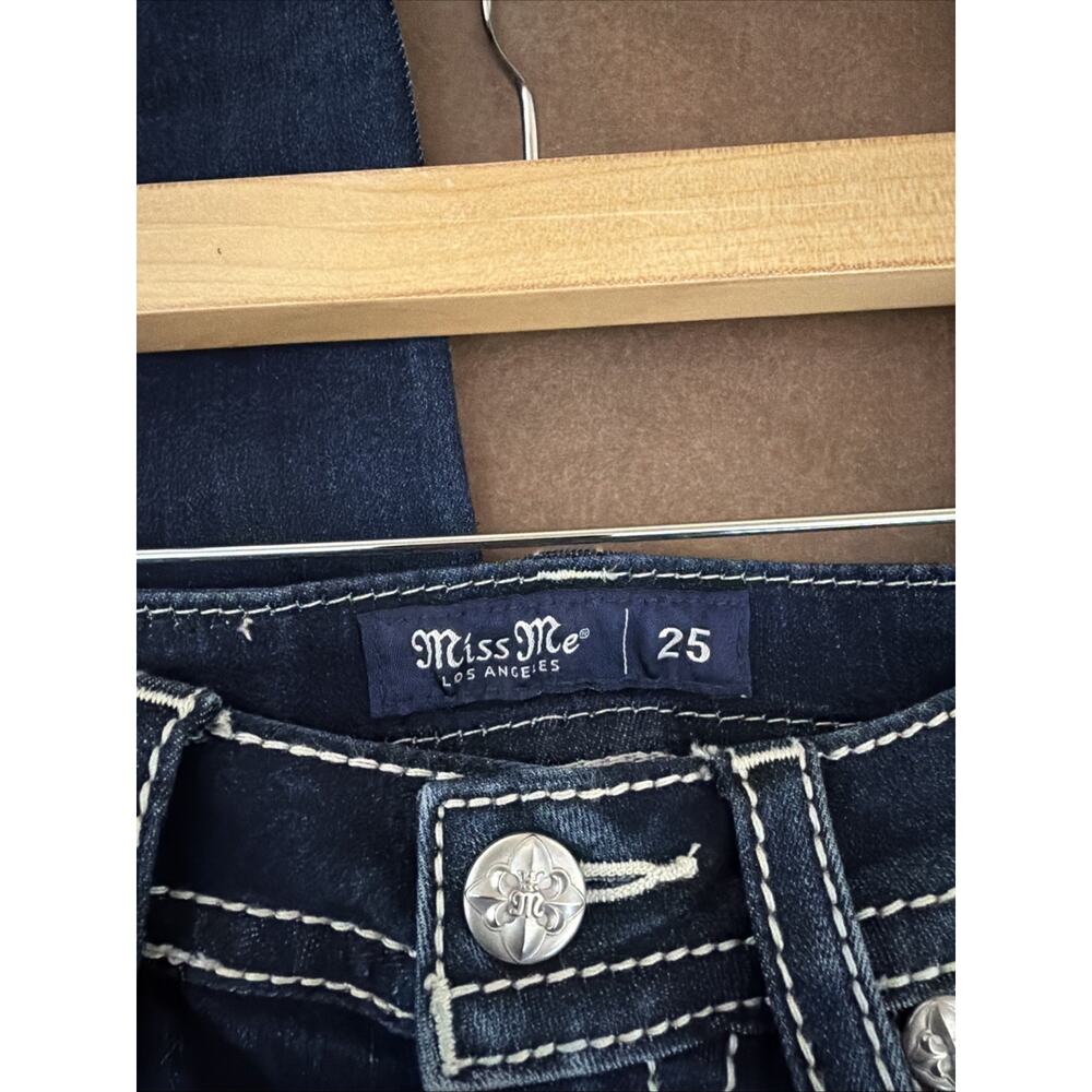 NWT Miss Me Dark Wash Denim Midrise Skinny Jeans 25 #0780 - Picture 5 of 6